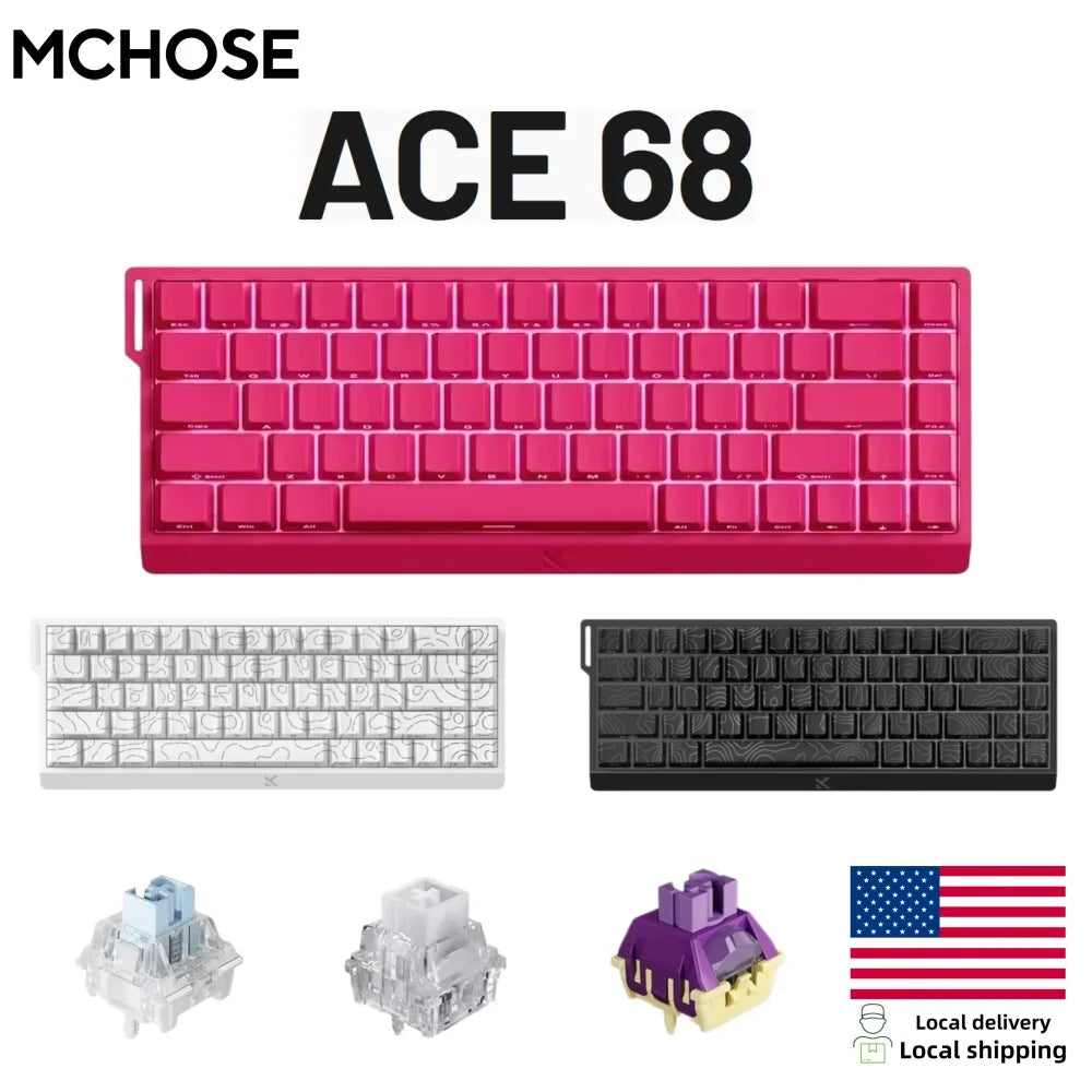 MCHOSE ACE 68 Wired Magnetic Switch Gaming Keyboard Hall Effect Rapid Trigger Programmable RGB 8K Hz DKS/MT/TGL/RS/SOCD Keyboard